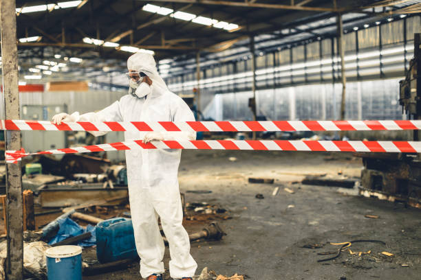 Professional Sewage Cleanup technician working in East Wenatchee, WA